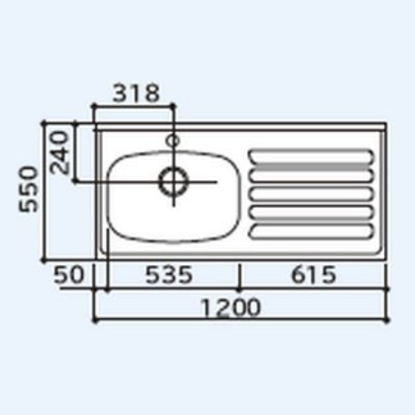 ニット セパレートタイプキッチン SKCシリーズ シンクトップ水栓タイプ 間口1200x奥行550mm (2色／左右2規格) - 1