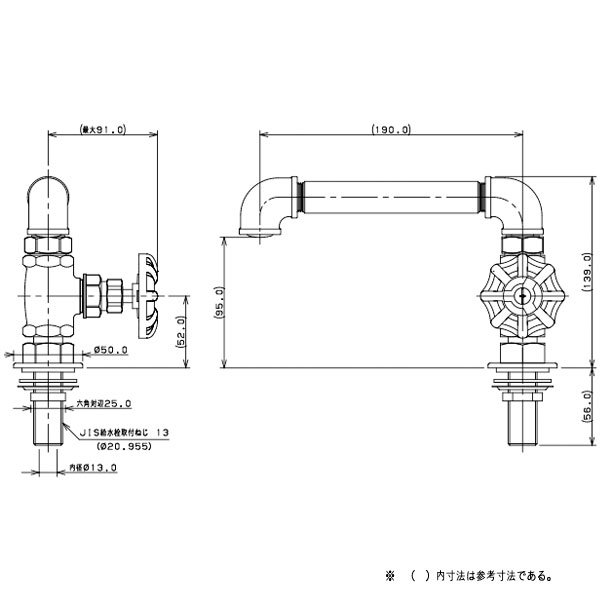 カクダイ インダストリアル水栓（レトロシルバー） 700-747-N 700-747-N