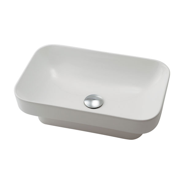 カクダイ 角型洗面器  ポップアップ独立つまみタイプ 493-072H - 2