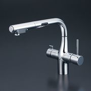 KVK ビルトイン浄水器用シングルシャワー付混合栓 センサー付 ｅレバー 電池